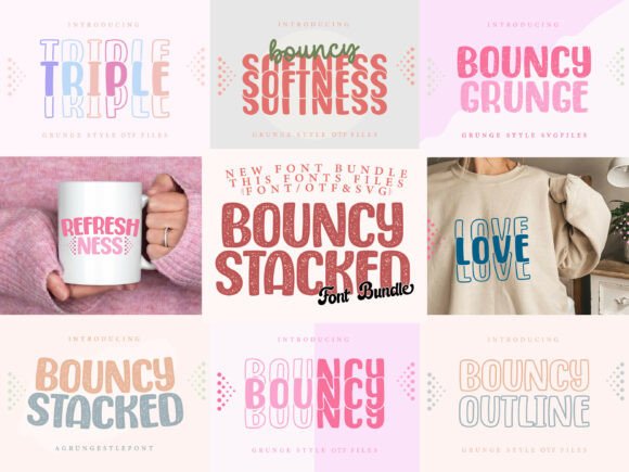 Bouncy Stacked: Gritty Retro Typography