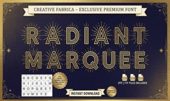 Radiant Marquee: Premium Art Deco Typography